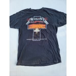 Metallica Master Of Puppets Cross Black T-Shirt Size Large